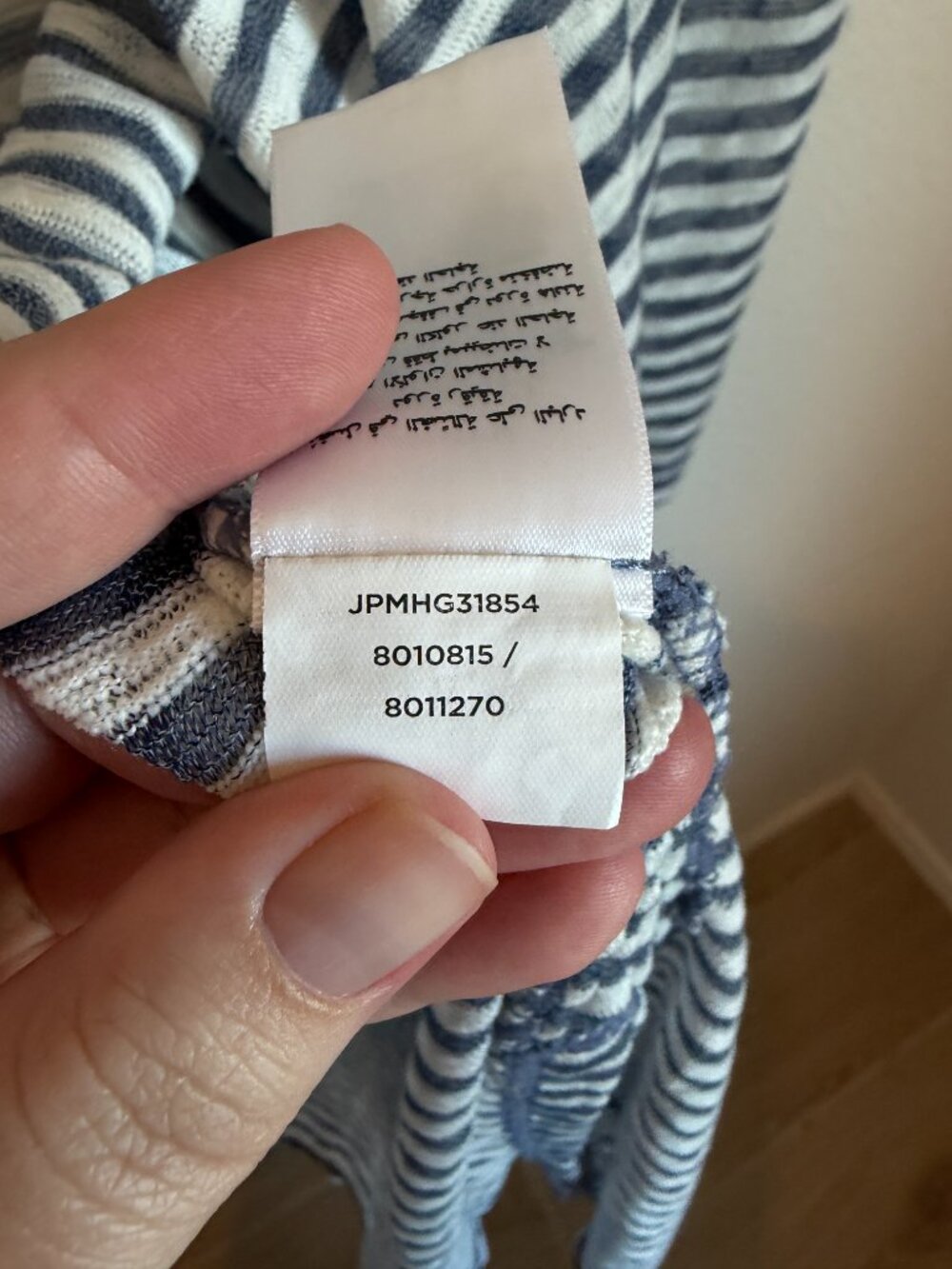 Jones New York Signature Long Striped Duster Cardigan Blue White Lightweight L - Picture 7 of 8